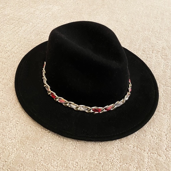 Accessories - ZARA Hat with Plaid Chain Trim
